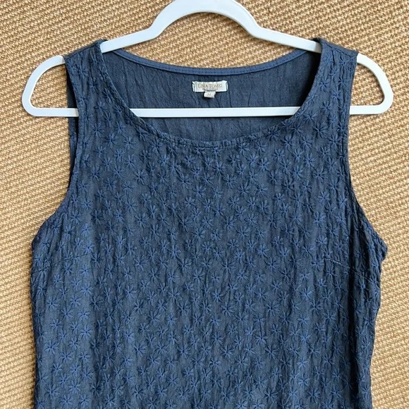 Lina Tomei Dresses Lina Tomei Navy Linen Shift Dress Made In